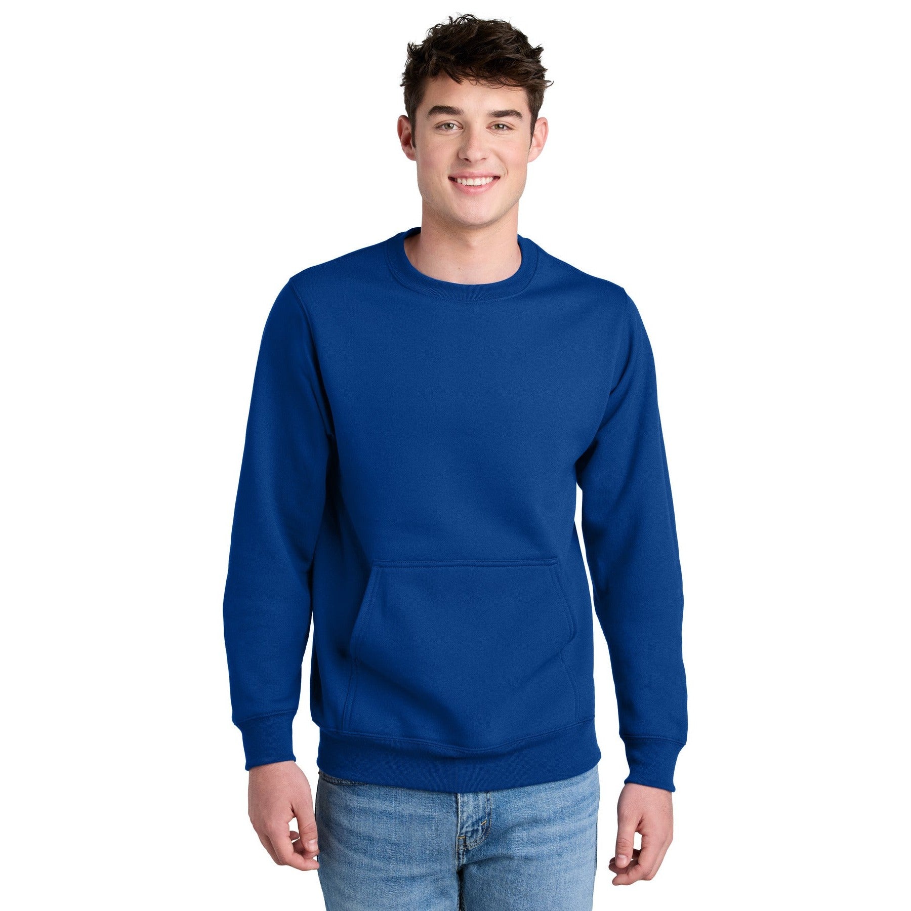 Port & Company-Port & Company® Core Fleece Crewneck Pocket Sweatshirt PC78PKT-MedTech-7